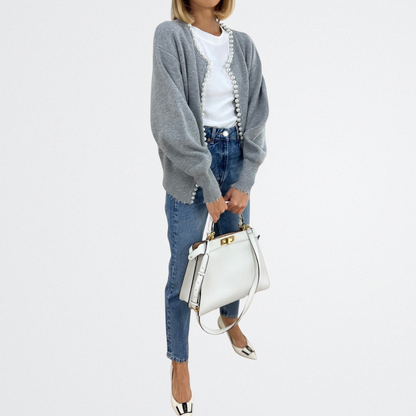 Lucille - Klassischer Perlen-Cardigan