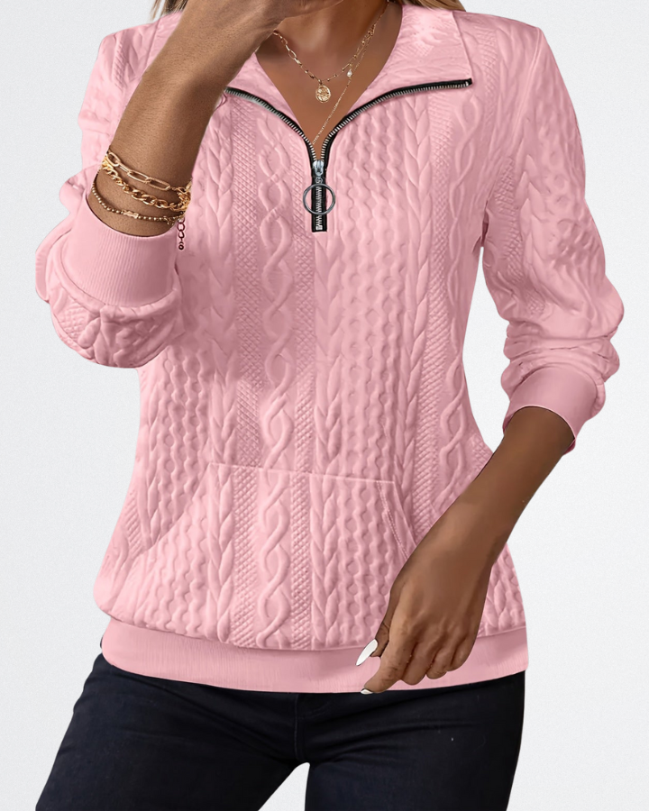 Celeste - Weicher Strick-Zip-Pullover