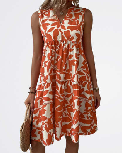 Alora | Sommerkleid mit Blattdruck