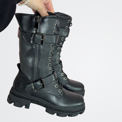 Jovana - Rock Schnallen-Stiefel