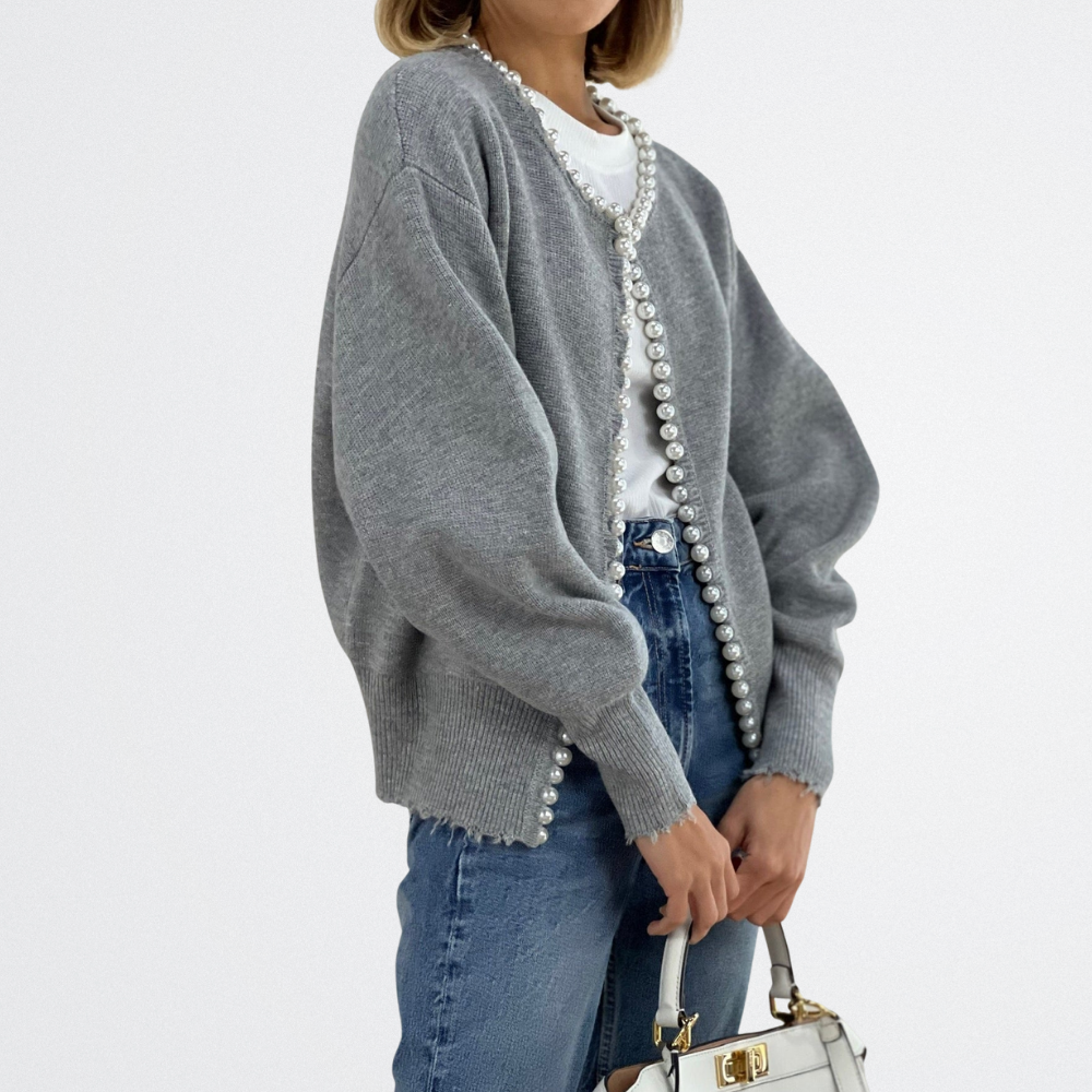 Lucille - Klassischer Perlen-Cardigan