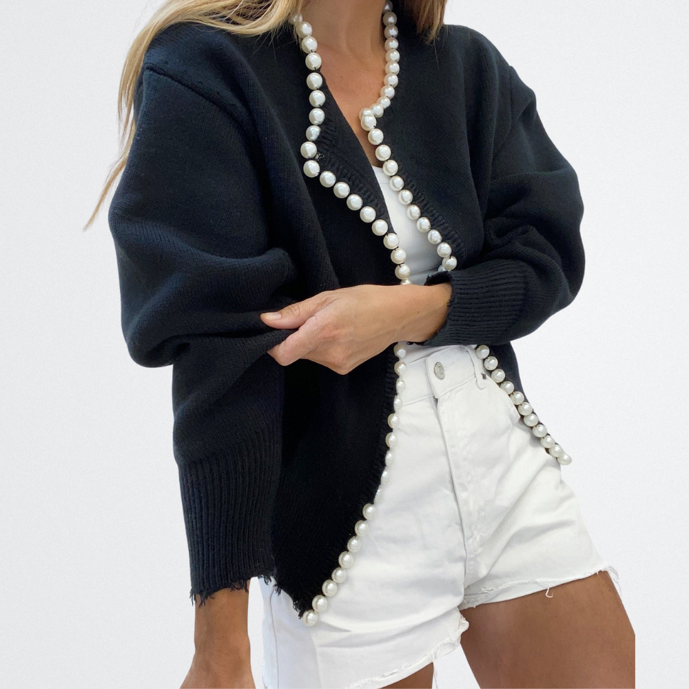 Lucille - Klassischer Perlen-Cardigan