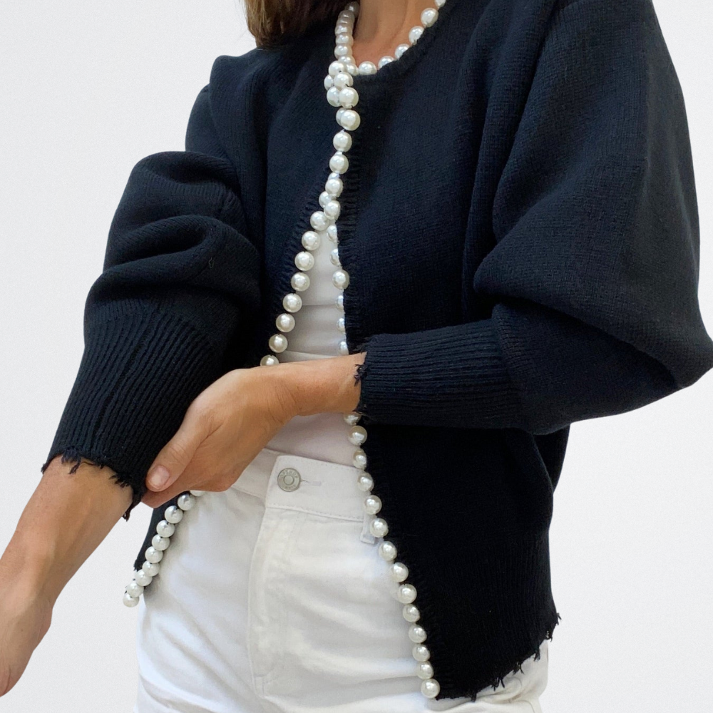 Lucille - Klassischer Perlen-Cardigan