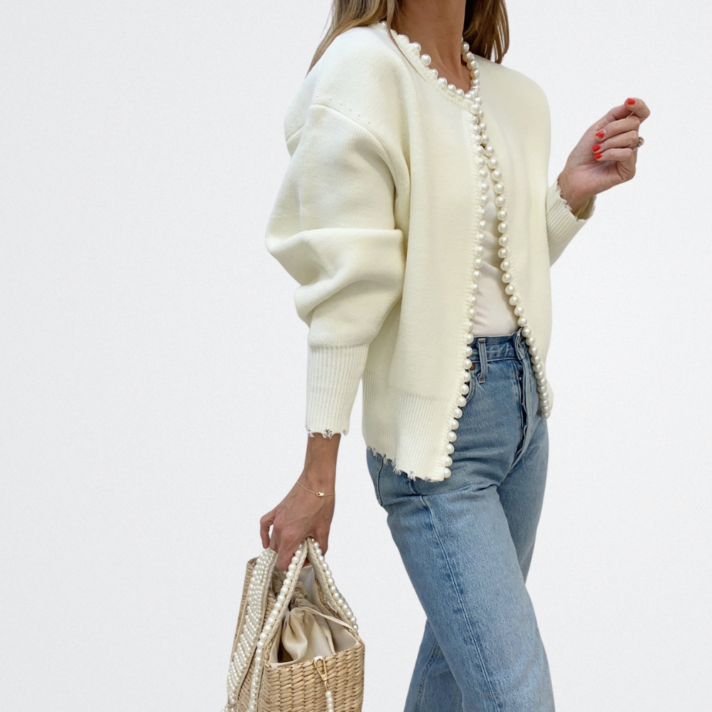 Lucille - Klassischer Perlen-Cardigan