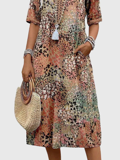 Bella | Elegantes Blumen-Midi-Kleid
