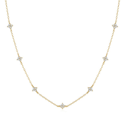 Tyndall - Verstellbare Halskette mit floralem Motiv und Zirkonia