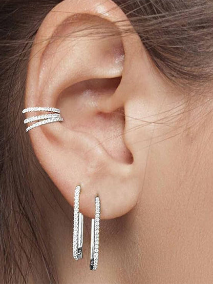 Diana - Ohrringe mit Zirkonia und Rhodium-Beschichtung