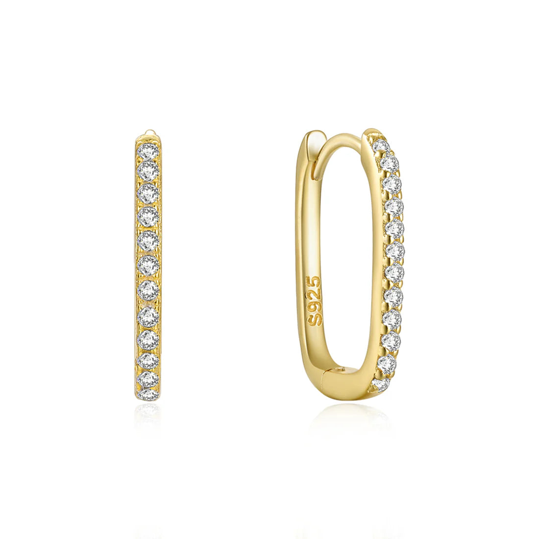 Diana - Ohrringe mit Zirkonia und Rhodium-Beschichtung