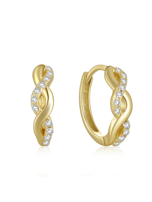 Huggie Ohrringe mit Zirkonia-Kristallen – Priscilla