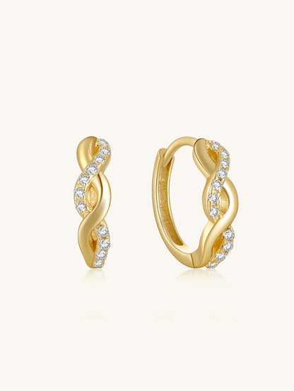 Huggie Ohrringe mit Zirkonia-Kristallen – Priscilla