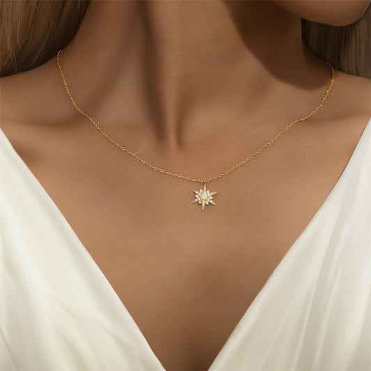 Christabell - Opal-Sonnenblume-Gold Halskette