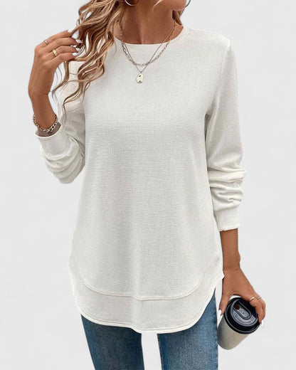 Nadyalyn | Elegantes O-Hals Langarm
