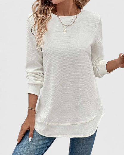 Nadyalyn | Elegantes O-Hals Langarm