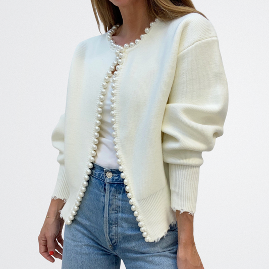 Lucille - Klassischer Perlen-Cardigan