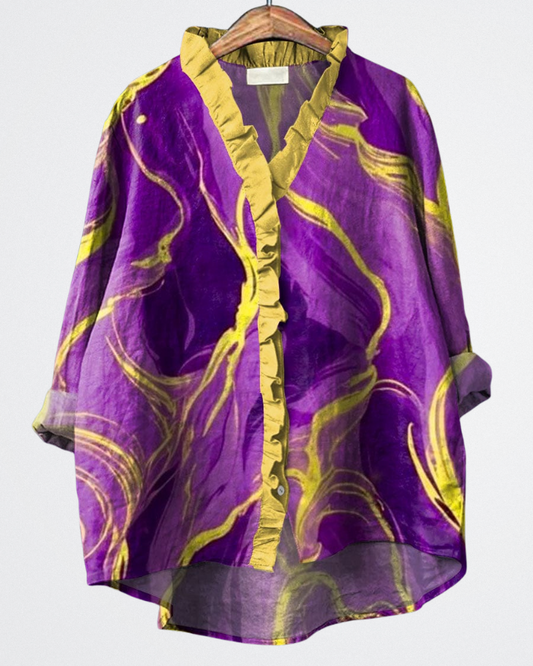 Mariana - Violette Wellenbluse