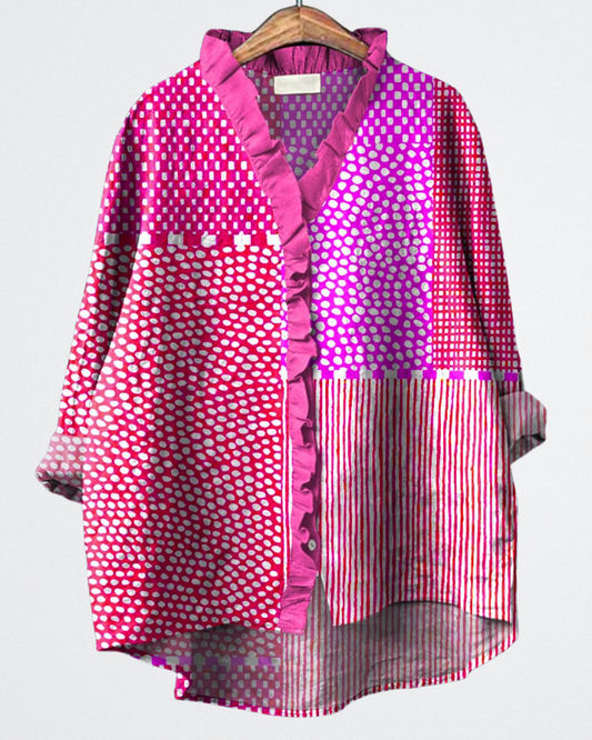 Cassandra - Boho Mosaik Bluse