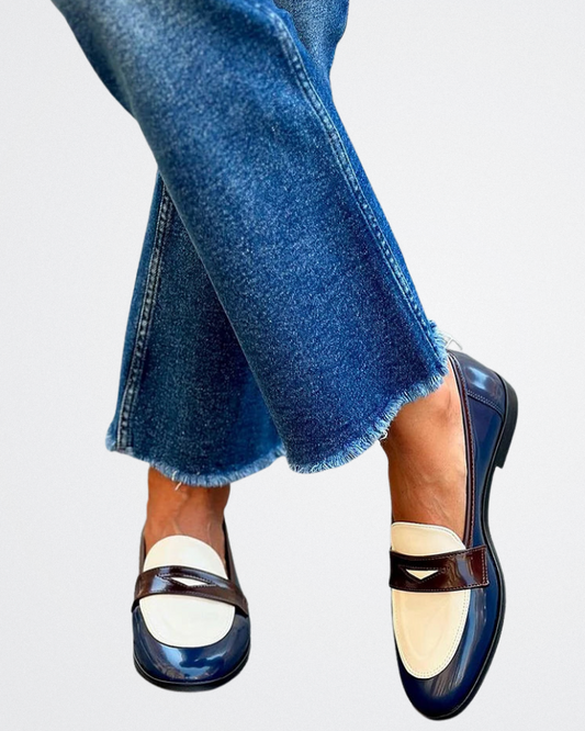 Herbst - Glänzende Colorblock Slipper