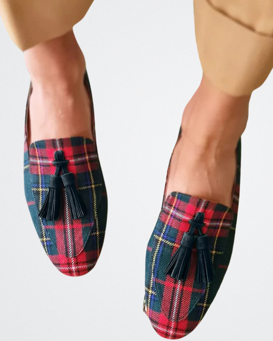 Madison - Luxe Karomuster Quasten Slipper