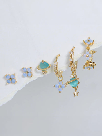 Elegante Blumenstern Ohrringe mit Zirkonia - Joane