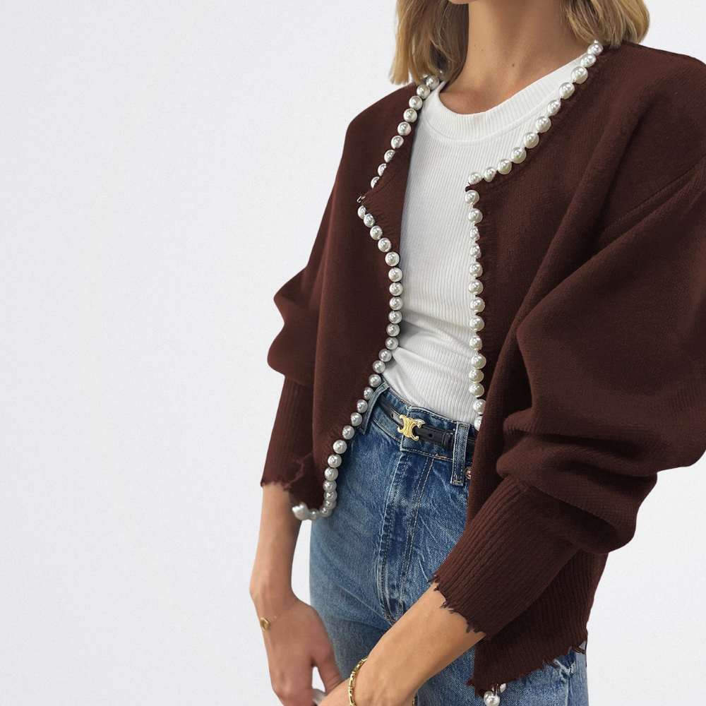 Lucille - Klassischer Perlen-Cardigan