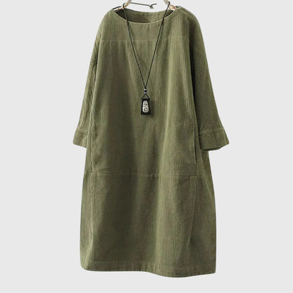 Grace | Lässiges Corduroy-Midikleid