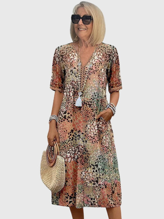 Bella | Elegantes Blumen-Midi-Kleid