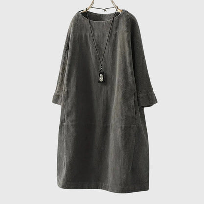 Grace | Lässiges Corduroy-Midikleid