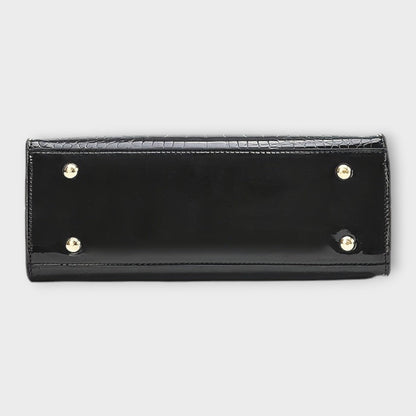 Olivia - Glänzende Krokodil-Muster Handtasche