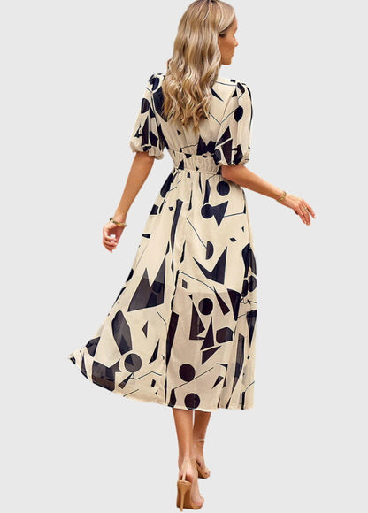 Merlin™ | Flatterndes Blumen-Midi-Kleid