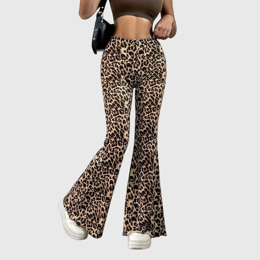 Leopard Bootcut-Hosen